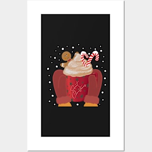 Christmas cup, gingerbread men, hot cocoa, sweet christmas Posters and Art